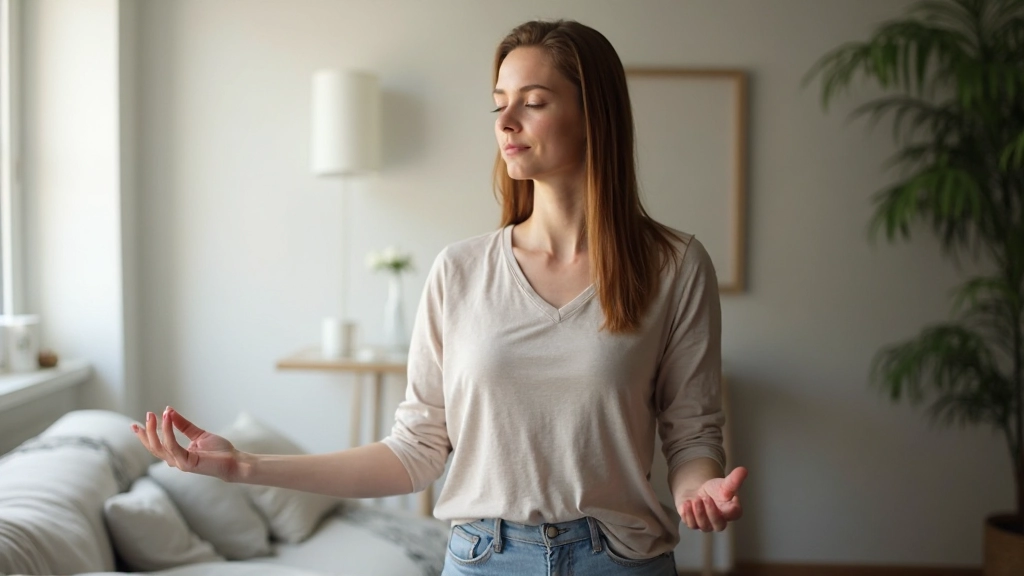 Persoon die dagelijkse gewoonten uitvoert in een gestructureerde thuisomgeving met natuurlijk licht